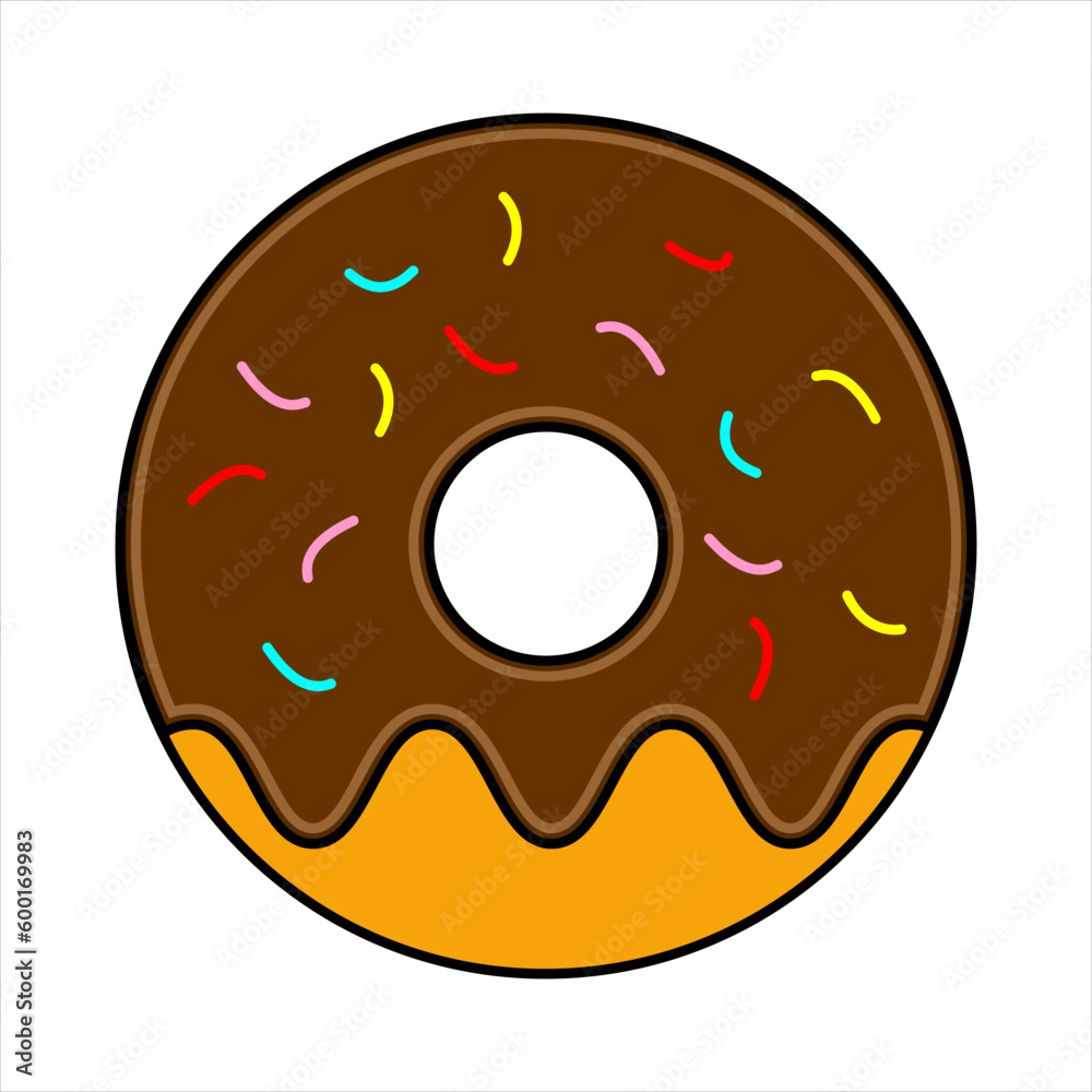 Fototapeta premium donuts with chocolate jam and sprinkles