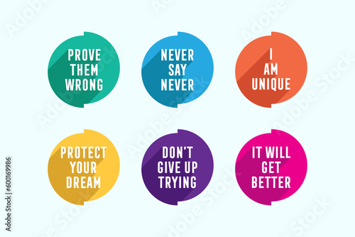 6 Motivational Quotes Graphic Design Vector Template