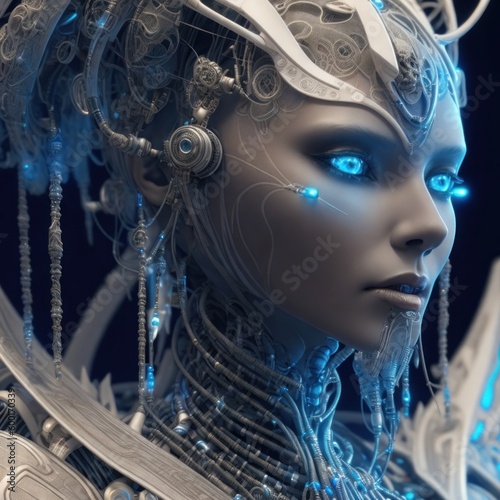 Generative-AI Tribal Cyberpunk Robotic Humanoid 