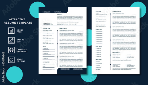 Best Resume Template - Stand Out in the Job Market with Our Professional Design (ID: 600170342)