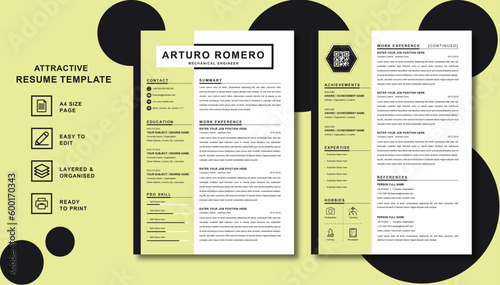 Best Resume Template - Stand Out in the Job Market with Our Professional Design (ID: 600170343)