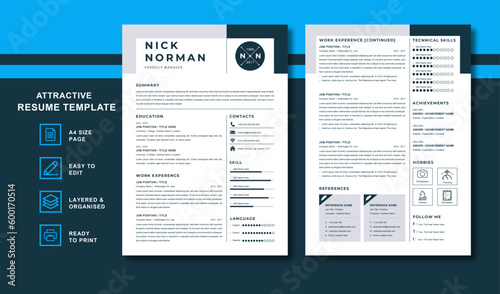 Stand Out with the Best Resume Template 2023 - Create a Winning Resume Today! (ID: 600170514)