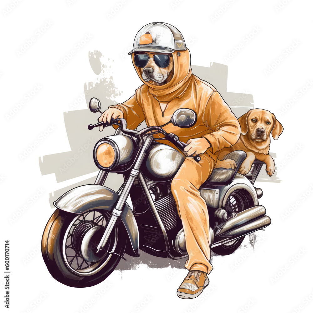 A Humorous T shirt Design Featuring A Golden Retriever And Its Owner On a-humorous-t-shirt-design-featuring-a-golden-retriever-and-its-owner-on