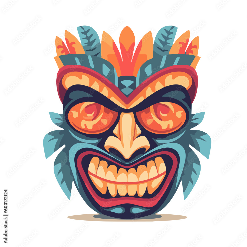tiki mask drawing vector element decoration tiki mask drawing vector element decoration