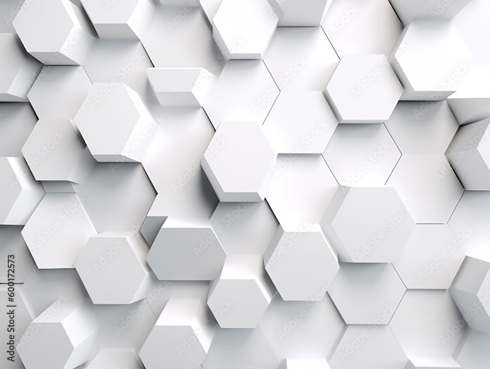 White Background with Hexagonal Shapes Pattern White Background with Hexagonal Shapes Pattern