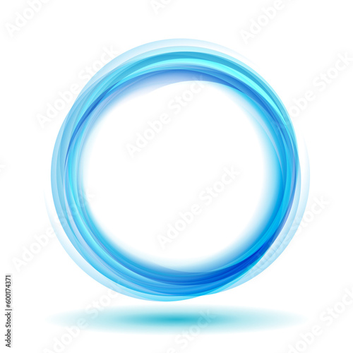 Abstract vector background wavy blue circle. Circle lines. Blue circles. Abstract circles waves. Blue Circle frame tranparent isolated on white background with empty space.