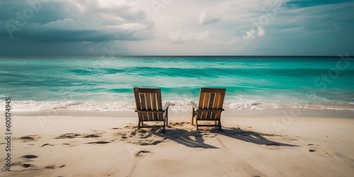 Beach chair, generative ai © progressman