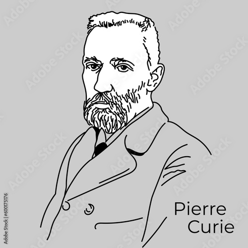 Pierre Curie was a French physicist, one of the first researchers of radioactivity, and a member of the French Academy of Sciences. Vector photo