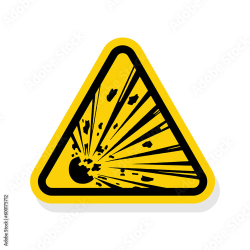 ISO Triangle Warning Sign: ISO W002 - Explosive Materials Symbol