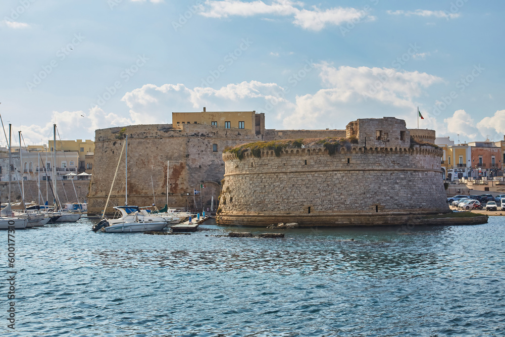 View of Gallipoli town and harbour, Puglia Region