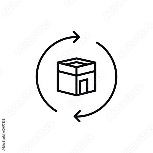 kaaba icon. outline icon