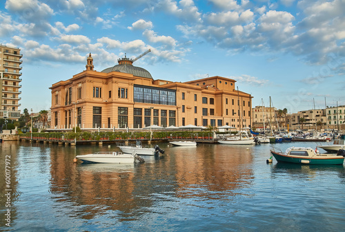 Bari - The panorama of harbor and Teatro Margherita