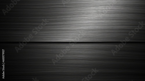 Black and dark gray brushed metal texture for a polished steel background, generative ai