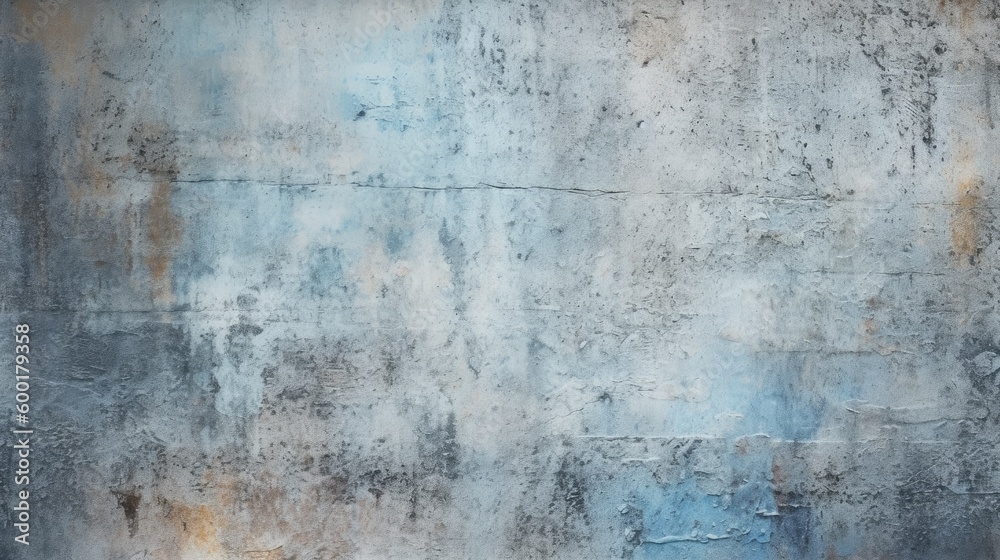 Blue-gray cement concrete texture with a vintage, grungy look, generative ai