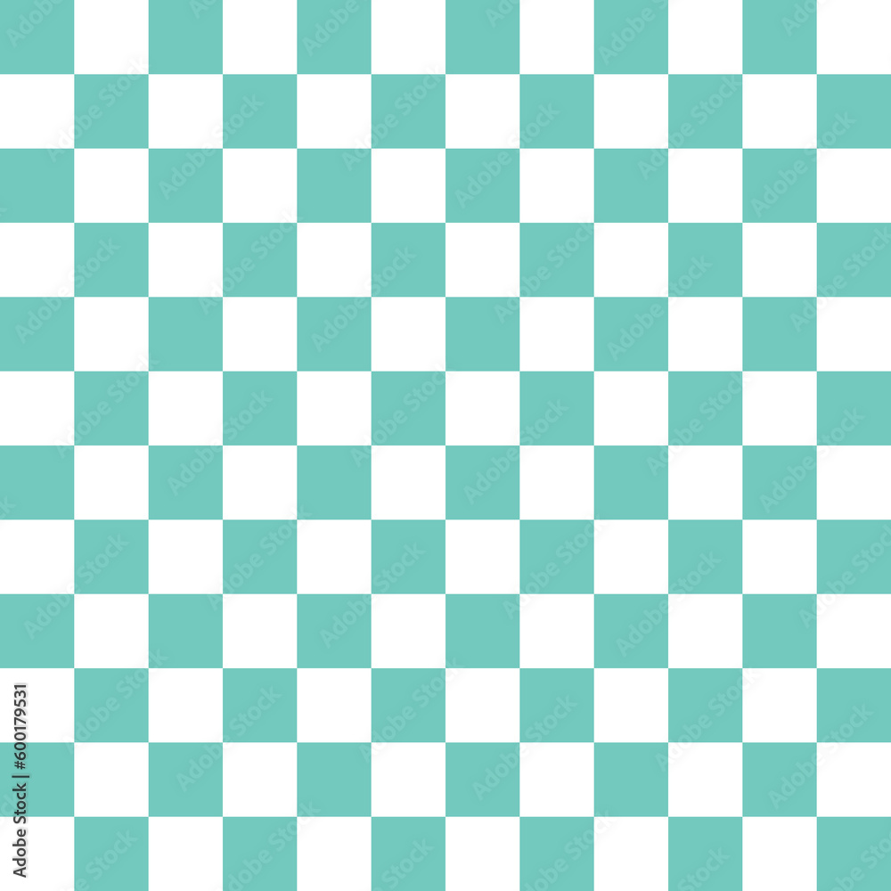 Color white and green squares in a checkerboard pattern. Abstract background..Checkerboard, chessboard, seamless pattern. Color white and green squares in a checkerboard pattern. Abstract background..Checkerboard, chessboard, seamless pattern.