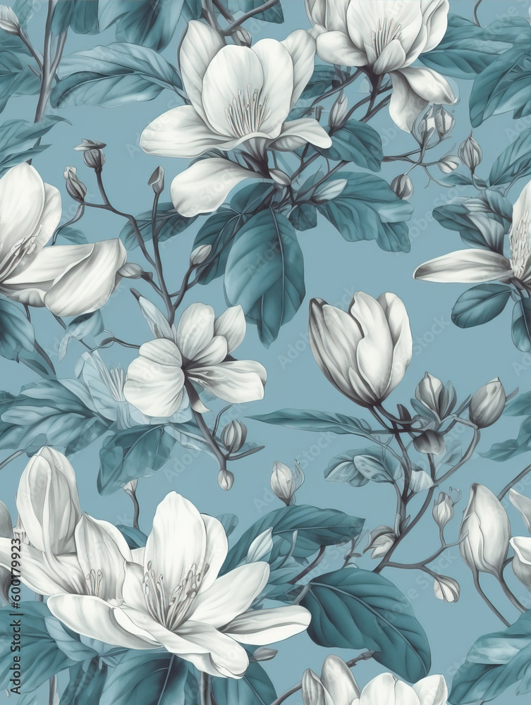 Flower square continuous pattern,Seamless collage pattern.created with generative ai tecnology. Flower square continuous pattern,Seamless collage pattern.created with generative ai tecnology.