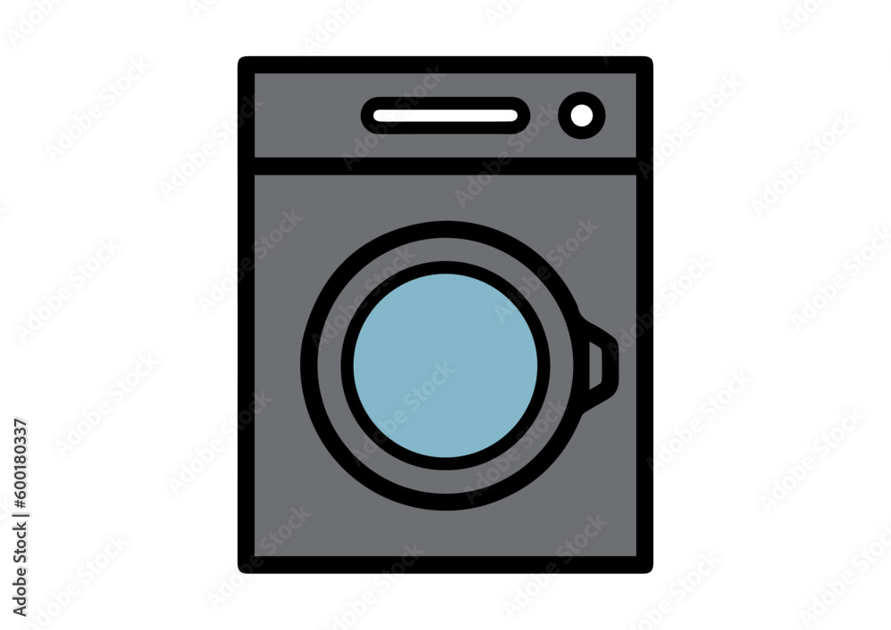 vector washing machine electronic tool illustration