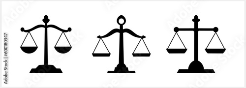 Scales of justice clipart Court of law and ethics symbol Weight icon Vector stock illustration EPS 10