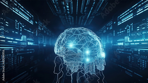 Ai technology brain background digital transformation concept