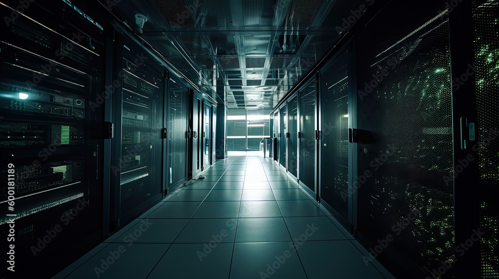 Data server center background, digital hosting