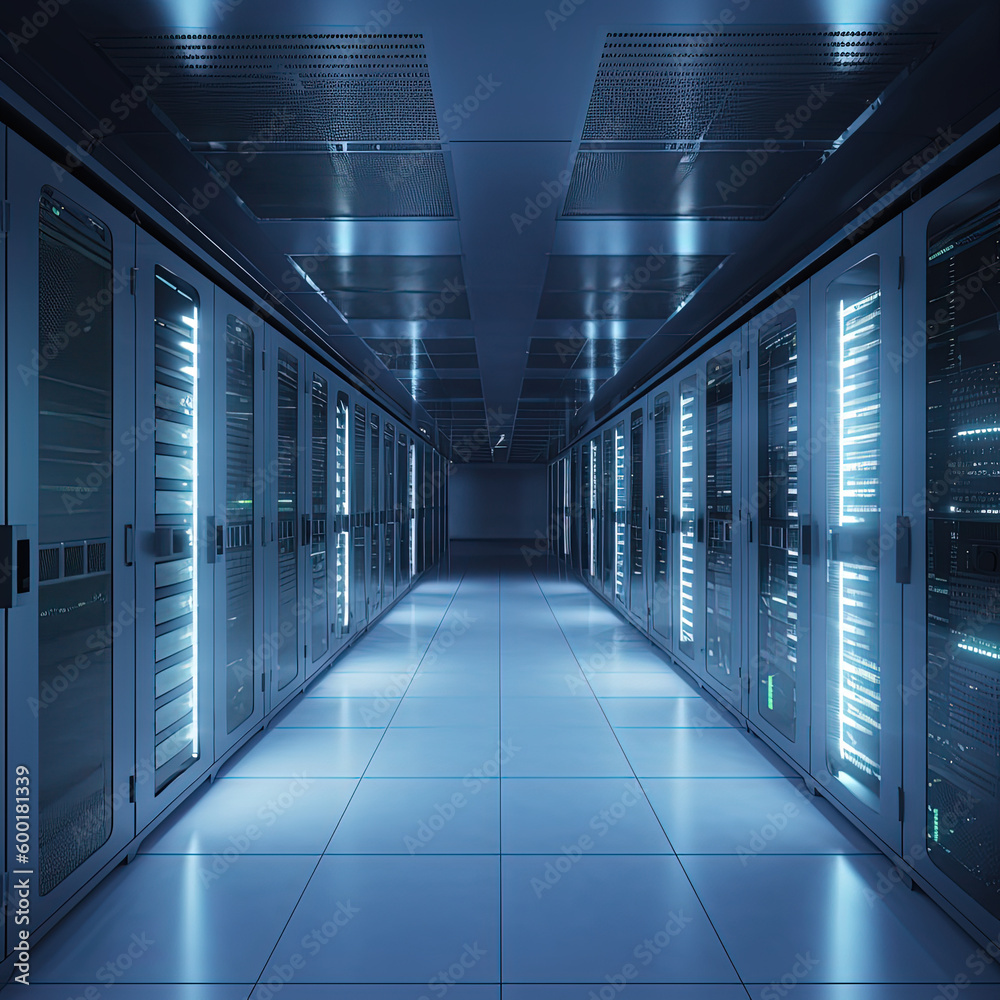 Data server center background, digital hosting