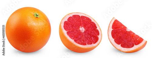 Canvas Print Grapefruit isolated set