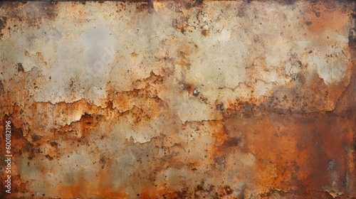 Rusty metal surface with scratches and distressed marks, generative ai