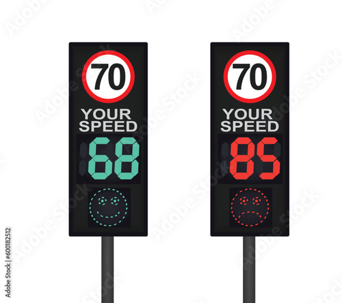 Road sign radar. vector illustration