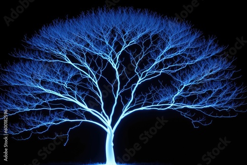Neuron nerve cells as a tree branches. Neural network of human brain branch for neuroscience, generative ai