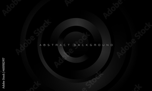 Abstract black metallic circle geometric light texture overlap design modern luxury futuristic background vector