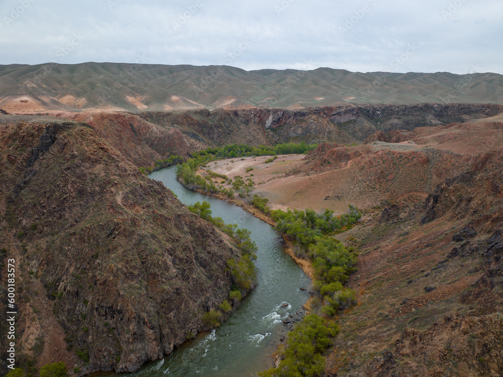 Black canyon is the deepest among others canyons and formed directly by the Charyn River. Charyn National Park.