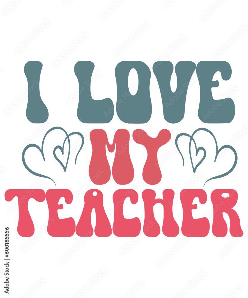 Retro Teacher Svg Bundle, Teacher Quotes Svg, Teacher Sayings Svg, Teacher Life Svg, School Svg, Teach Svg, Retro Wavy Text svg