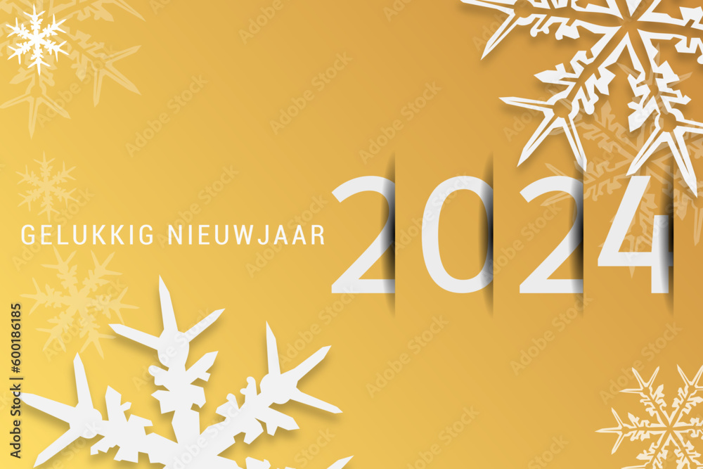 2024 - Gelukkig Nieuwjaar 2024 Stock Vector | Adobe Stock