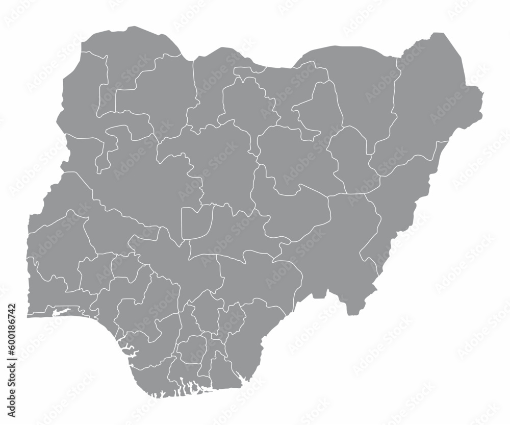 Obraz premium Nigeria administrative map