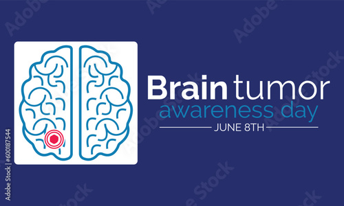 World Brain Tumor Day Vector Illustration. Suitable for greeting card, poster and banner. It is an overgrowth of cells in the brain that forms masses called tumors. 