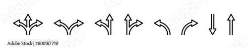 Fotografie, Obraz Road way arrows vector icons set