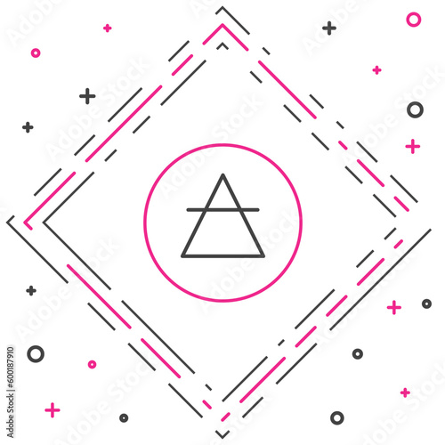 Line Air element of the symbol alchemy icon isolated on white background. Basic mystic elements. Colorful outline concept. Vector