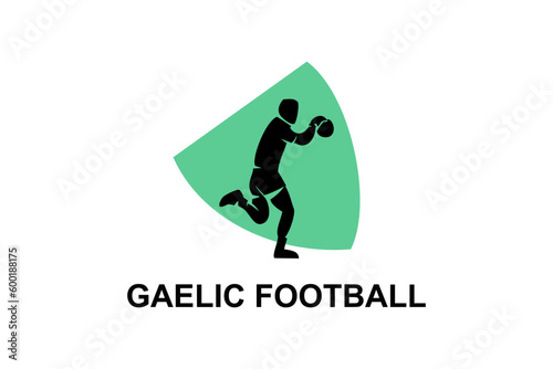 Gaelic fottball sport vector line icon. an athlete playing gaelic football.