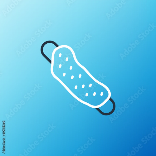 Line Washcloth icon isolated on blue background. Bath house sauna washcloth sign. Item for pleasure and relaxing. Colorful outline concept. Vector