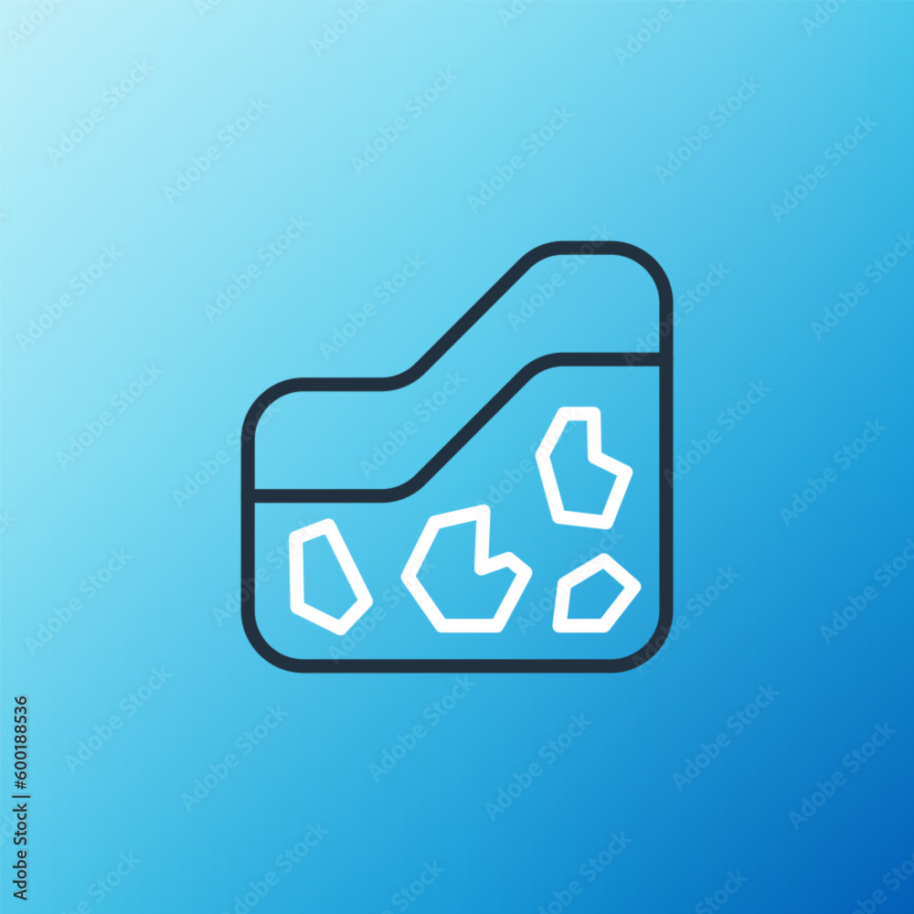 Line Ground icon isolated on blue background. Colorful outline concept. Vector Line Ground icon isolated on blue background. Colorful outline concept. Vector