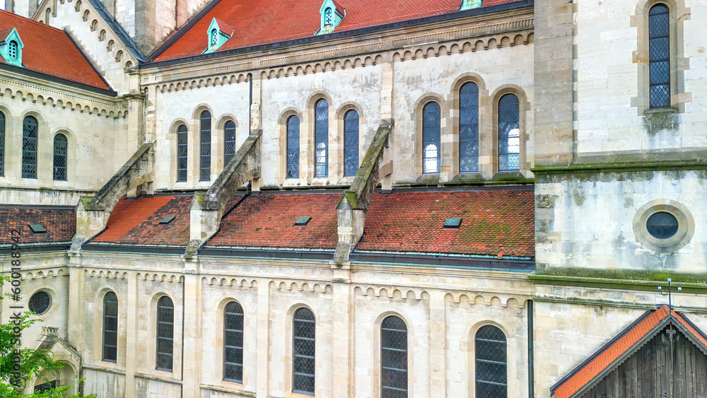 Aerial view of St Francis Church exterior in Vienna, Austria