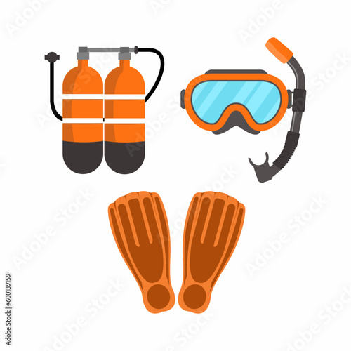 gogles snorkeling scuba diving equipment clipart vector