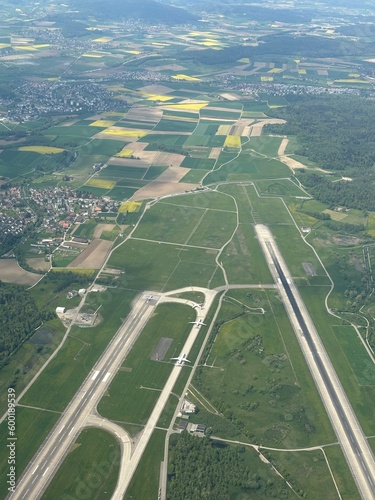 Aerial view of Zurich Airport