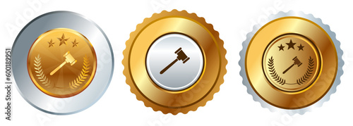 Court hammer law auction competition golden medal championship contest award