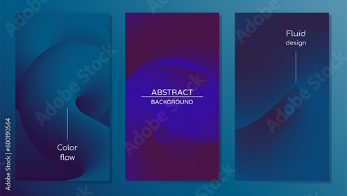 Abstract geometric vector background with 3d twisted liquid shape. Colorful design template with fluid shapes composition.