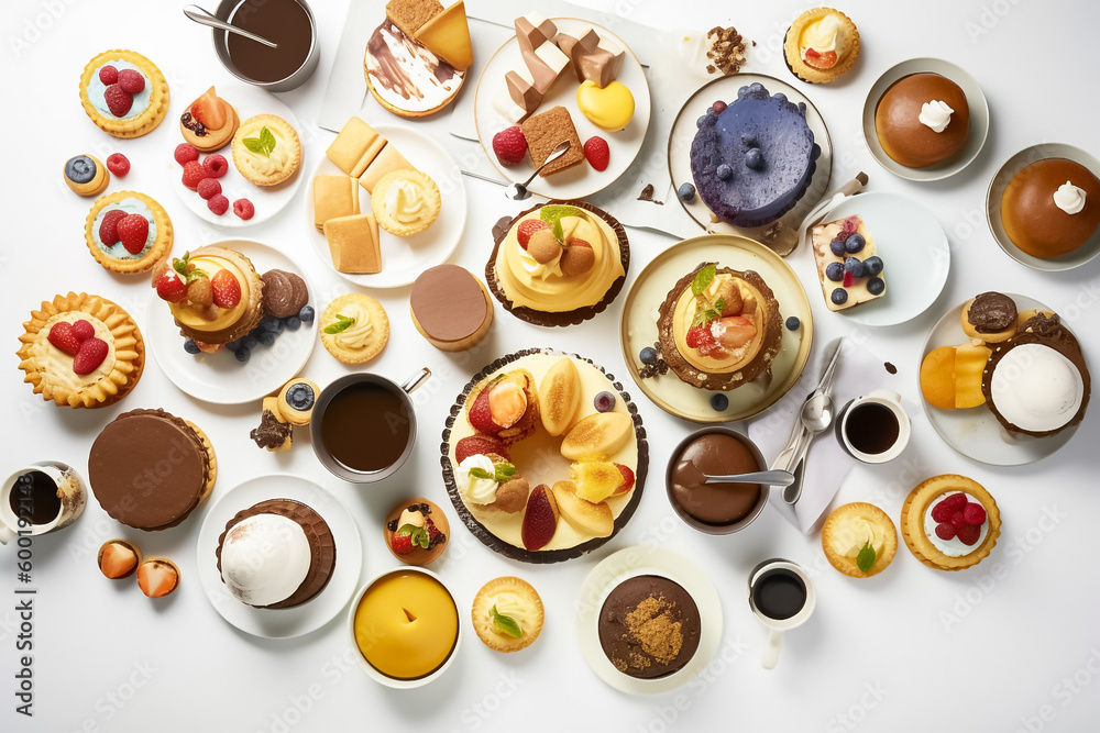 A tower of delectable treats resembling a castle, with a perfect ...