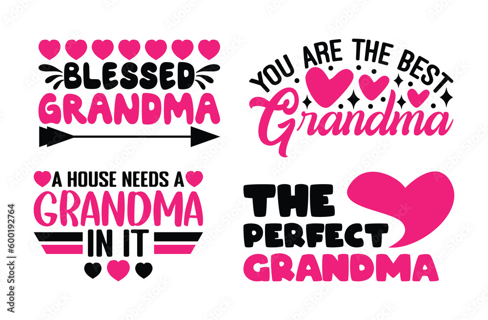 Grandma T shirt Design Bundle, Quotes about Grandparents Day, Grandmother T shirt, Grandma typography T shirt design Collection