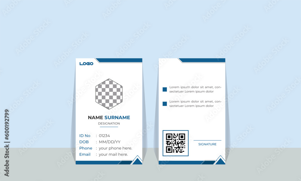 Modern Identity Card With Gradient Blue Navy Abstract Liquid. Abstract Geometric Blue Id Card Design, Professional Identity Card Template Vector. professional corporate id card template,clean id card Modern Identity Card With Gradient Blue Navy Abstract Liquid. Abstract Geometric Blue Id Card Design, Professional Identity Card Template Vector. professional corporate id card template,clean id card