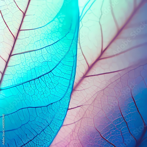 Close-up of the leaf texture. Generative AI. © F@natka