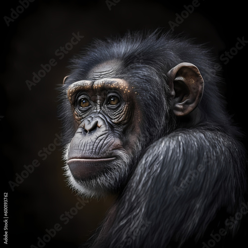 Chimpanzee. Generative AI © Darwis